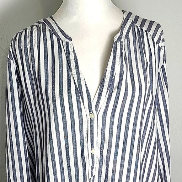 Old Navy Blue & White Stripe Pullover Longsleeve Top, Size XL - Picture 3 of 8